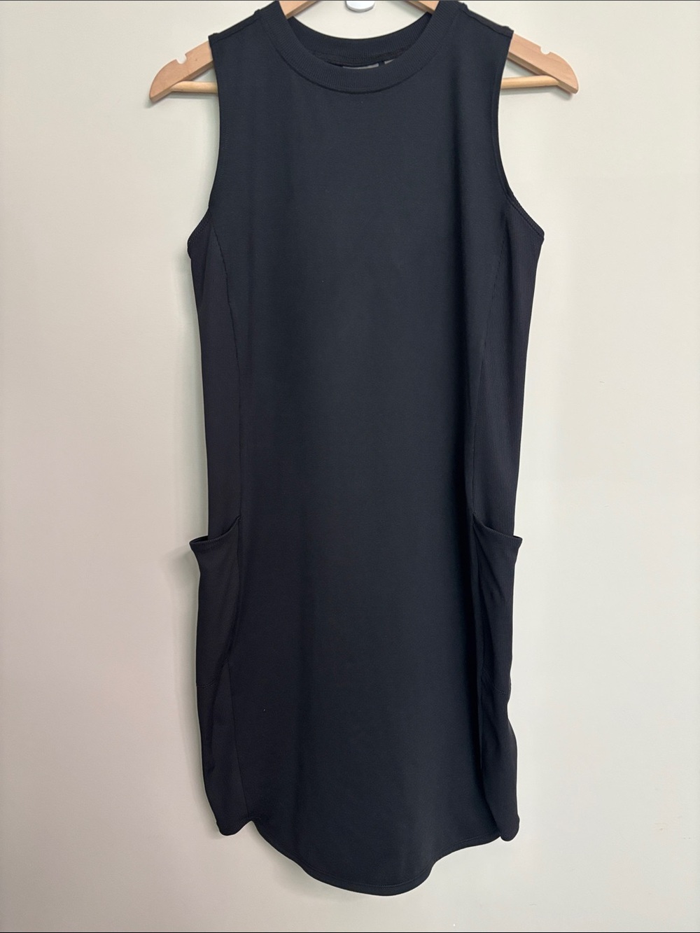 Zella Black Sleeveless Athletic Pocket Shift Mini Dress S Small